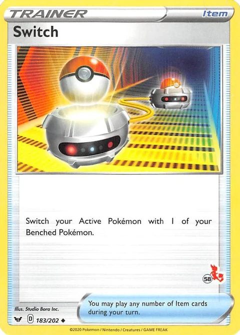 Switch - #58 Cinderace Stamped (183)