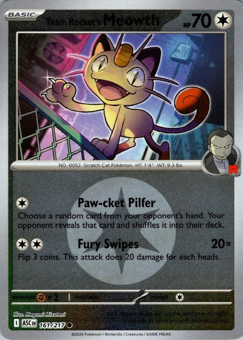 Team Rocket's Meowth - Energy Symbol Pattern (161)