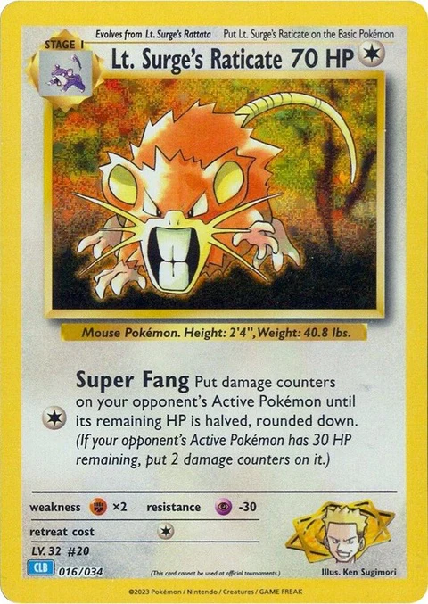 Lt. Surge's Raticate (16)