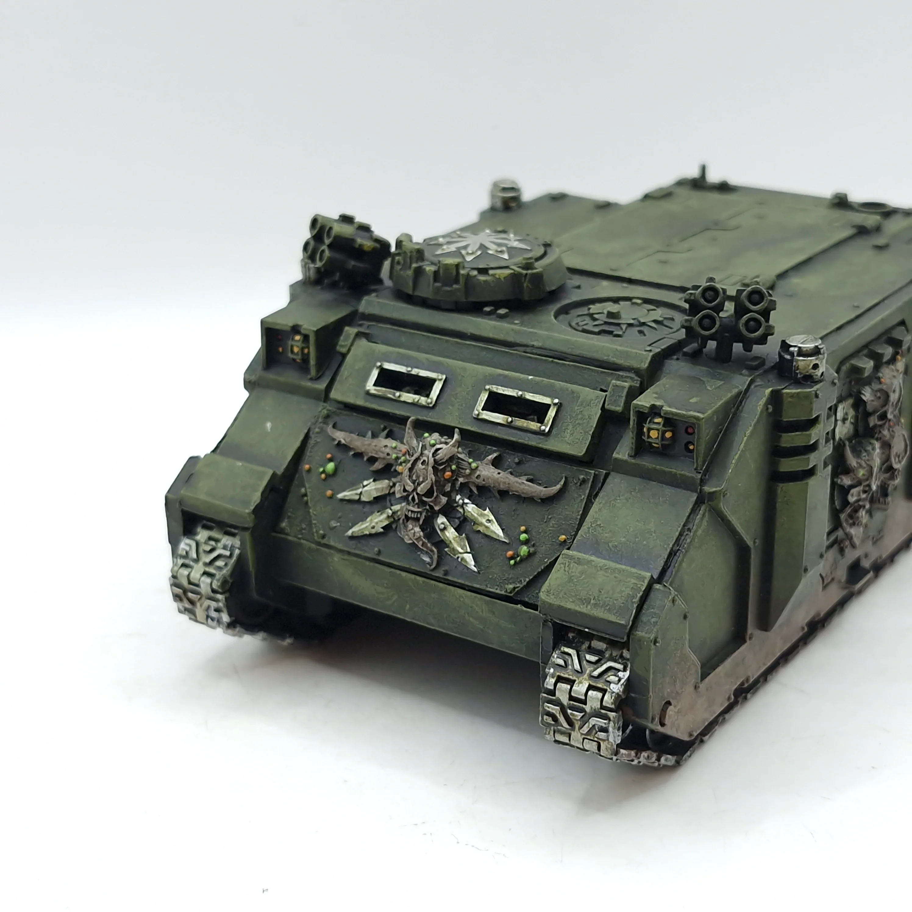 Warhammer 40k: Chaos Space Marines Rhino with Death Guard Upgrades - Well Painted (AF093) - Image 2
