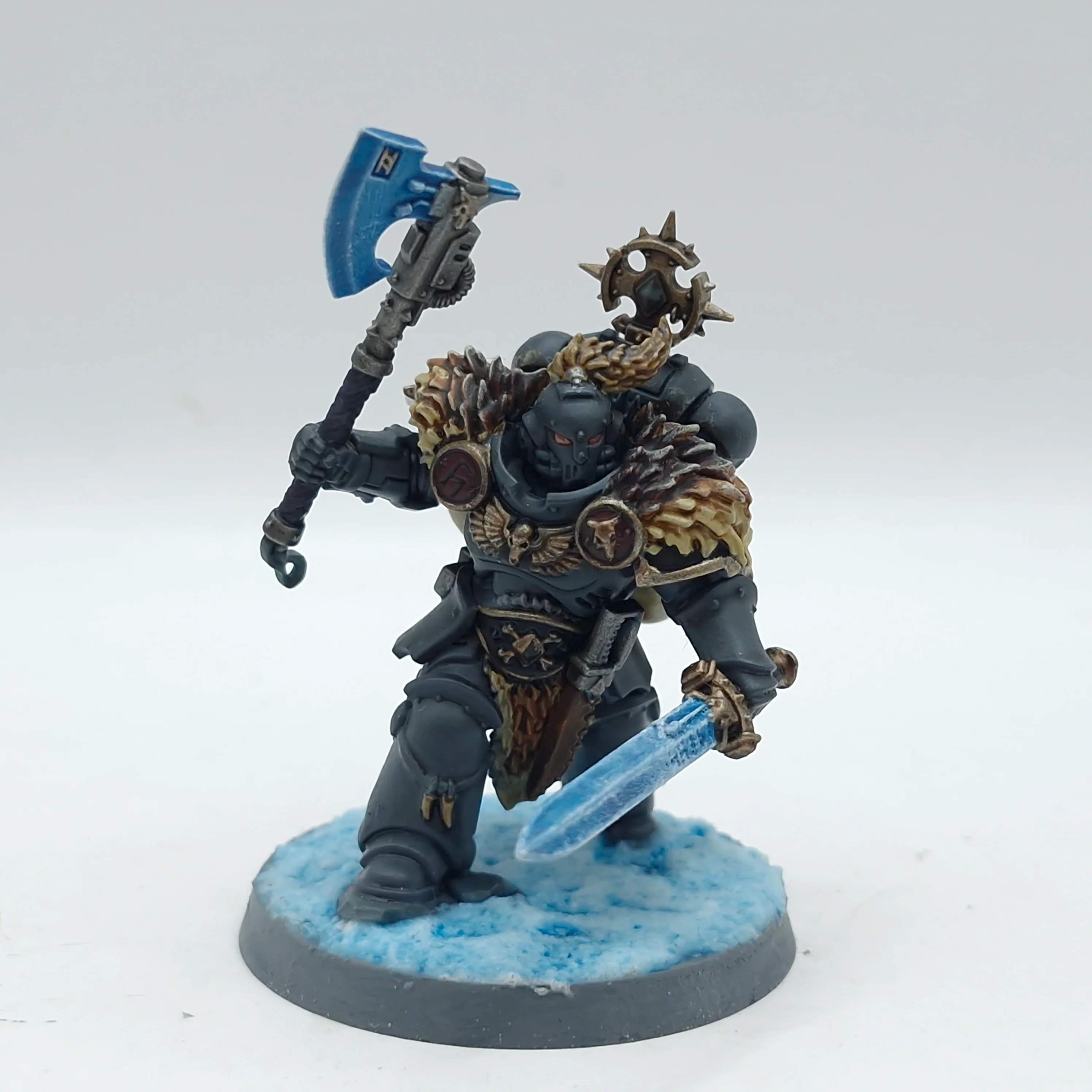 Warhammer 40k: Space Marine Space Wolves Wolf Guard Headtakers - Painted - No Wolves (AC130) - Image 4
