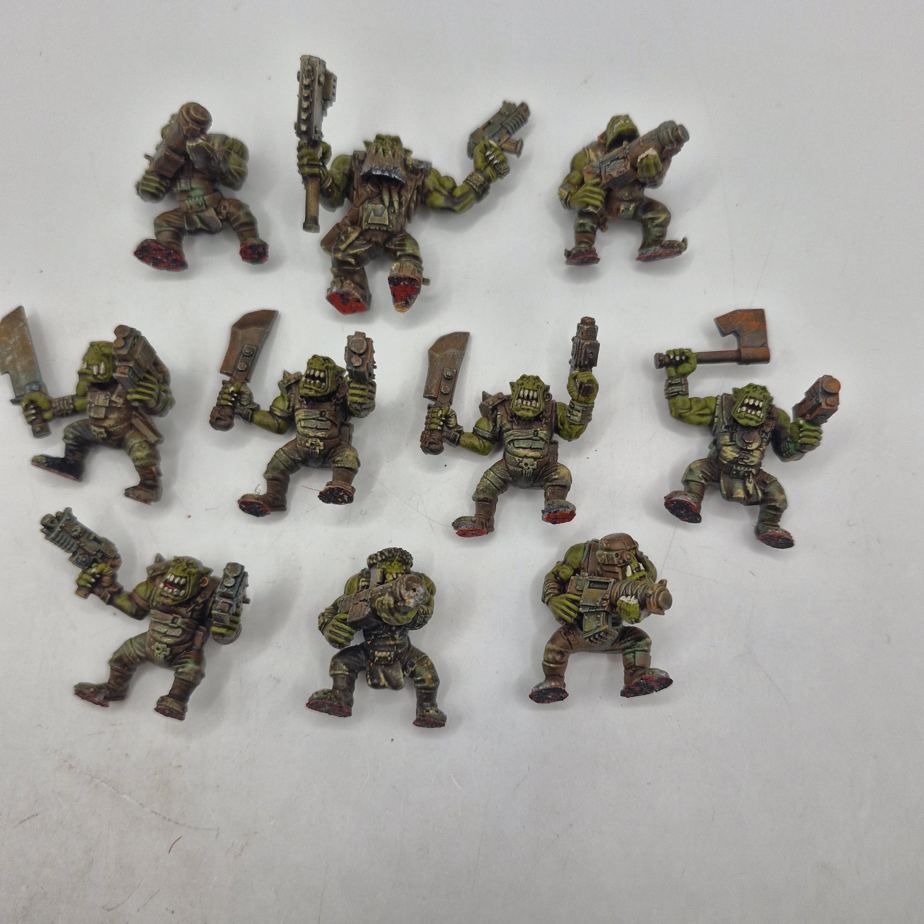 Warhammer 40k Ork Boys x10 - Painted - No Bases AF006