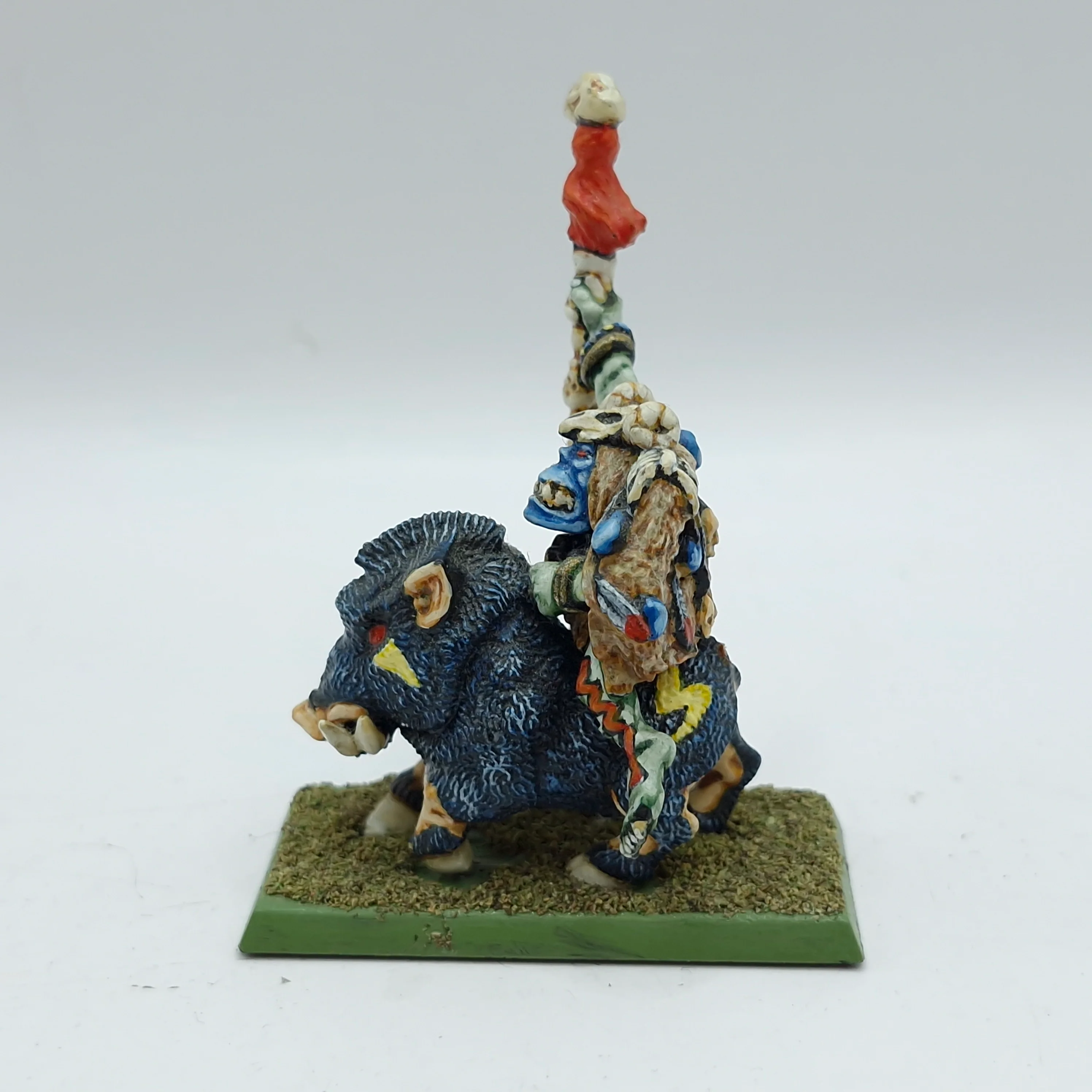 Warhammer The Old World/Fantasy: Metal Savage Orc Shaman on Boar OOP - Well Painted (BH079) - Image 2