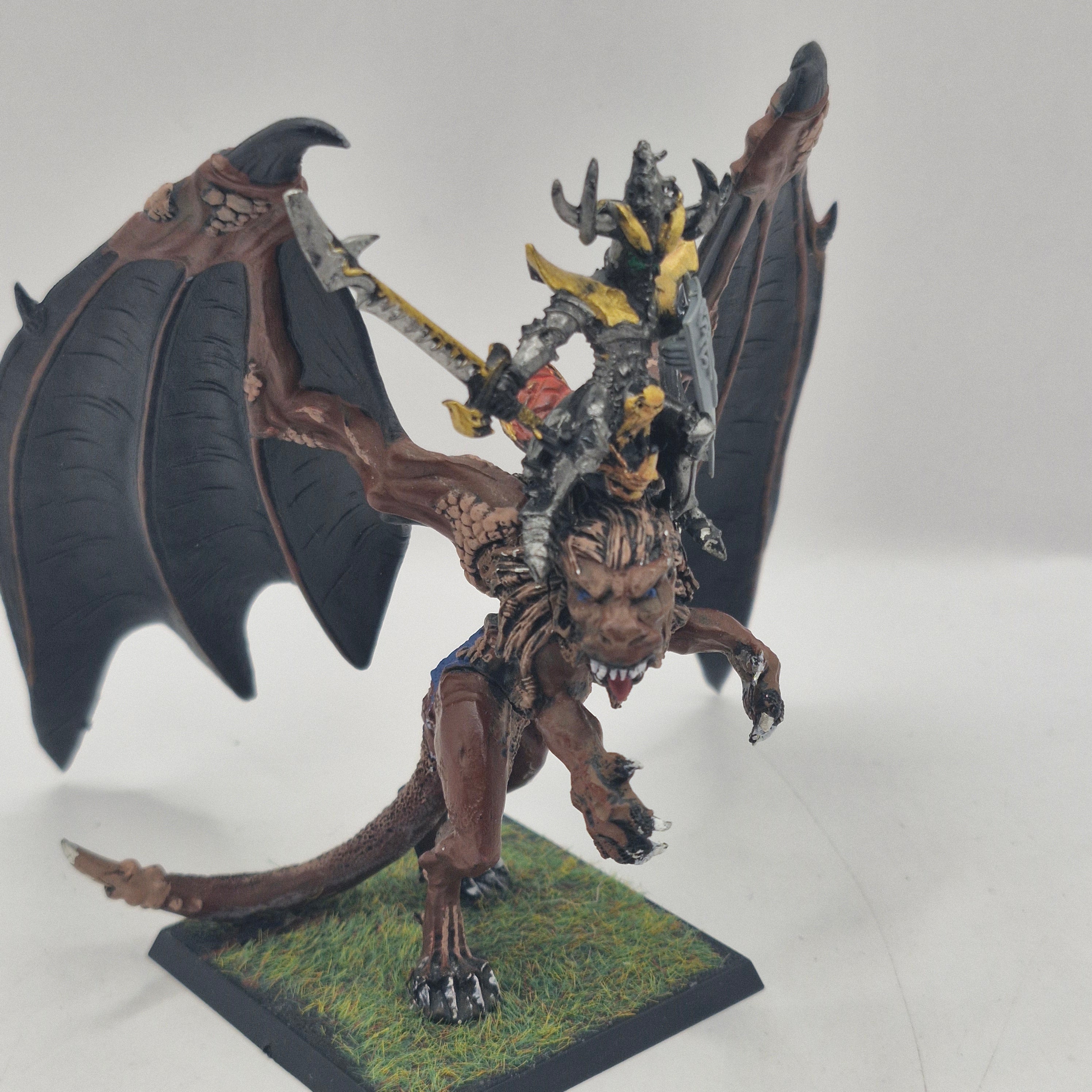 Warhammer the Old World Dark Elf Dreadlord on Manticore - Metal AZ120 - Image 2