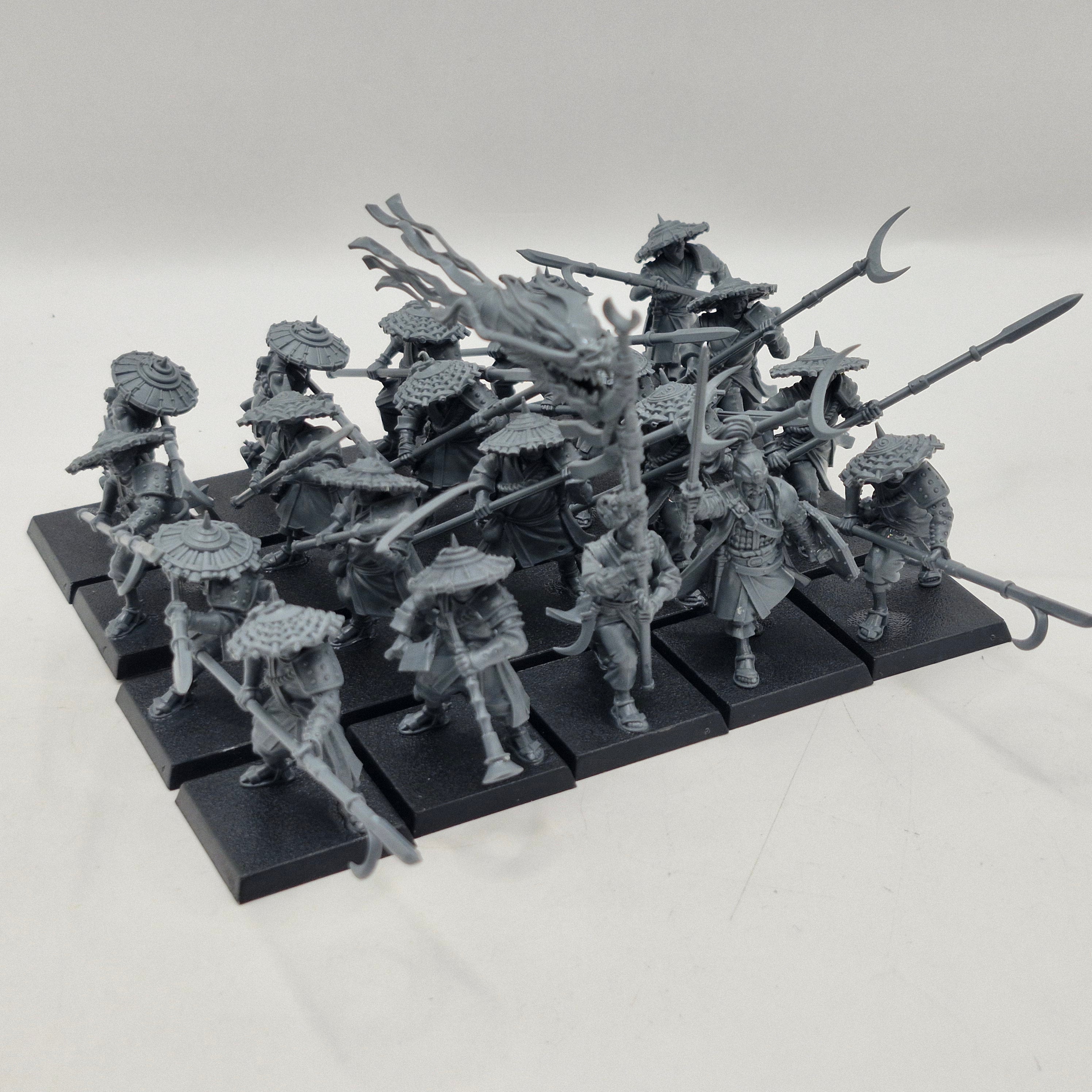 Warhammer the Old World Grand Cathay Peasant Levy Spearmen x20 BA096