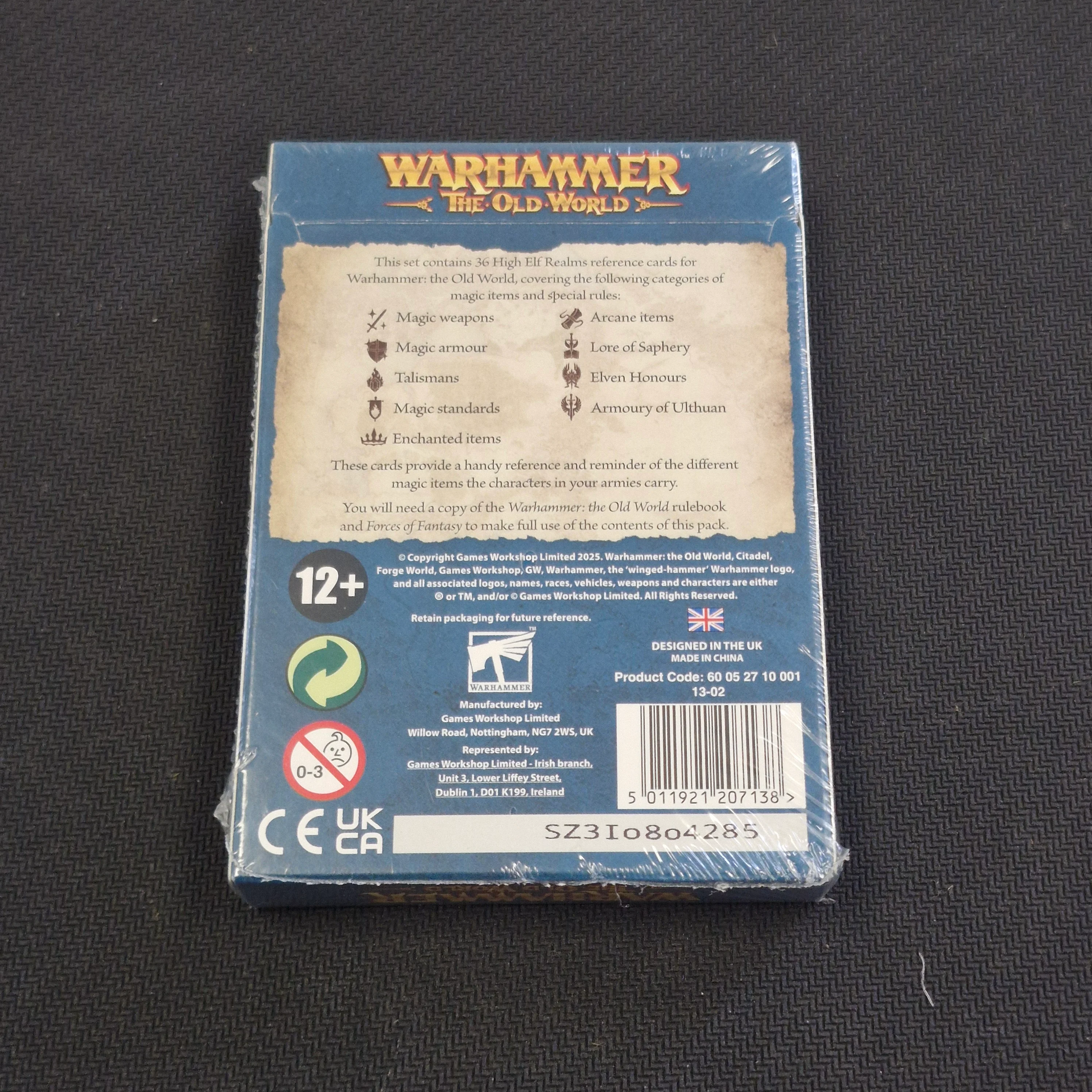 Warhammer the Old World High Elf Realms Reference Cards - Sealed BD343 - Image 2