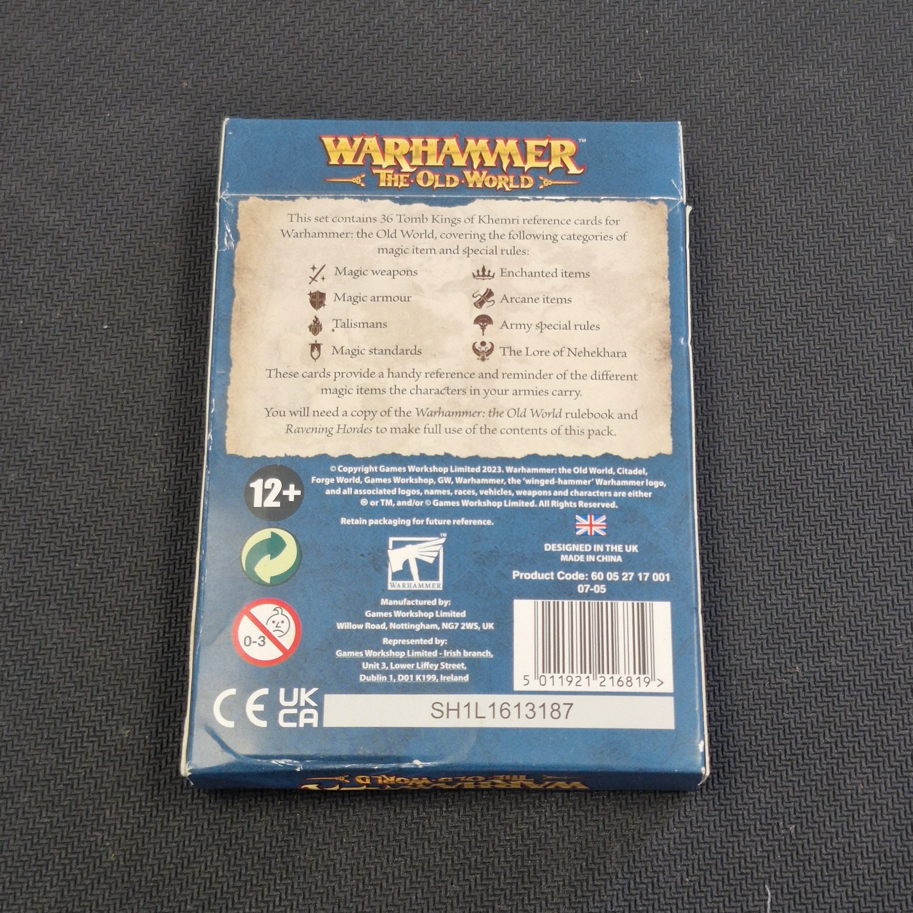 Warhammer the Old World Tomb Kings of Khemri Reference Cards - Used BD342 - Image 2